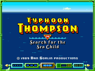 Typhoon Thompson In Search For The Sea Child title screen for Amiga